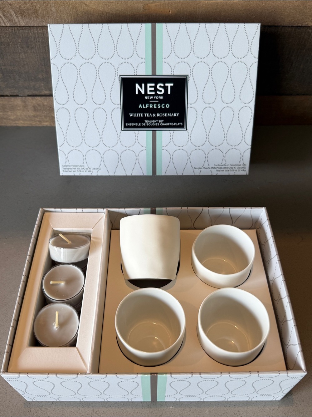 NWT Nest Fragrances Alfresco White Tea & Rosemary Tealight Set - Picture 5 of 6